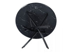 Elegant Black Marble-Effect Dining Table