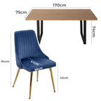 Dinero: Navy Velvet&Natural Table Set