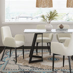 Elegant Rectangular Marble-Effect Dining Table