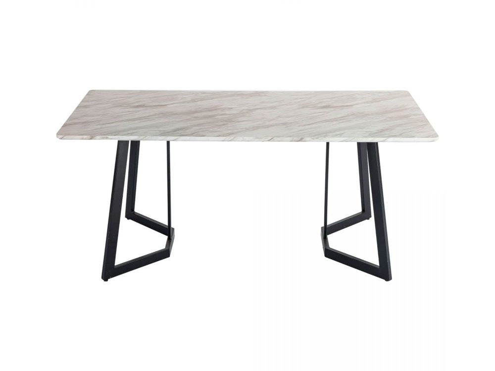 Elegant Rectangular Marble-Effect Dining Table