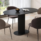 Elegant Black Oval Dining Table