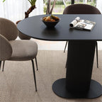 Elegant Black Oval Dining Table