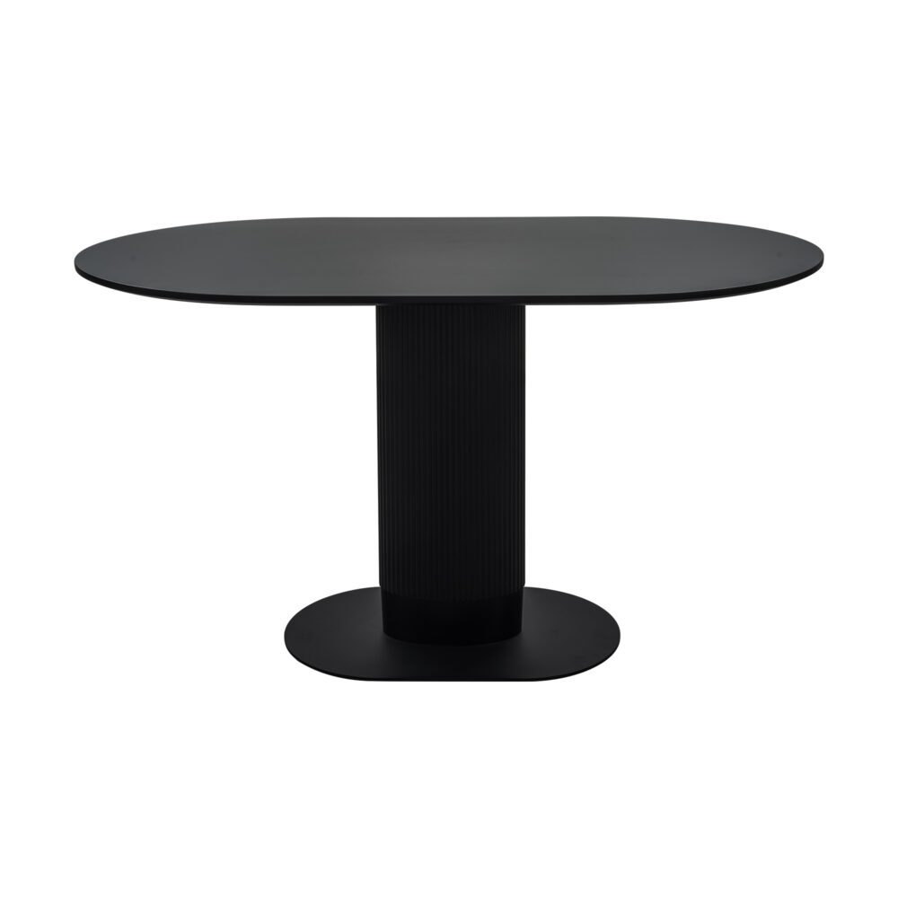 Elegant Black Oval Dining Table