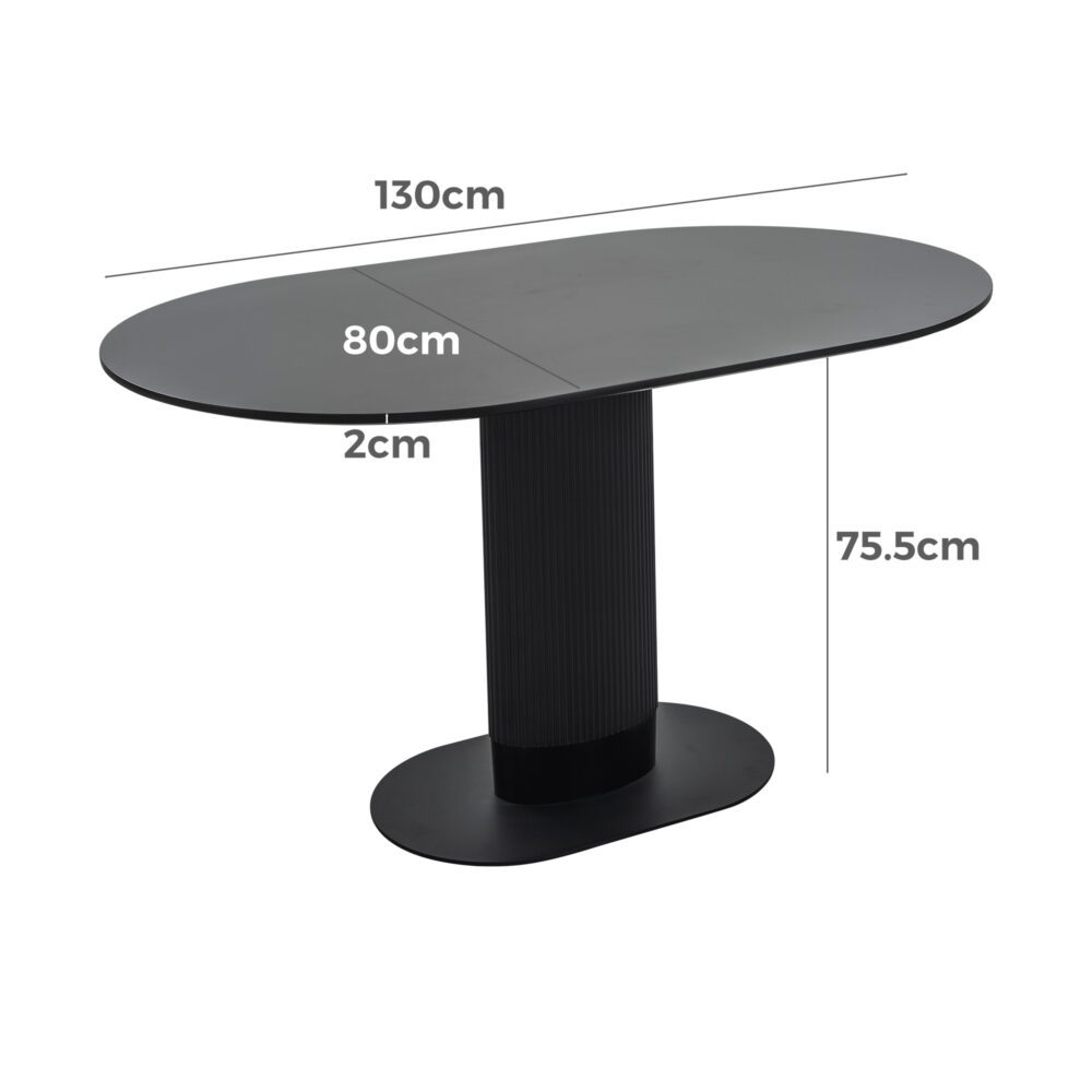 Elegant Black Oval Dining Table
