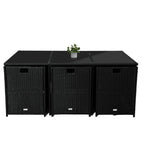 Bali 11 Piece Black Outdoor Dining Set