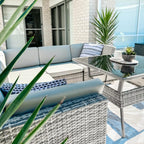 Elegant Grey 8-Piece Outdoor Dining Set