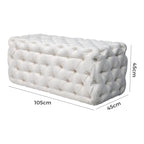 Elsa Tufted Ottoman - Beach Boucle White