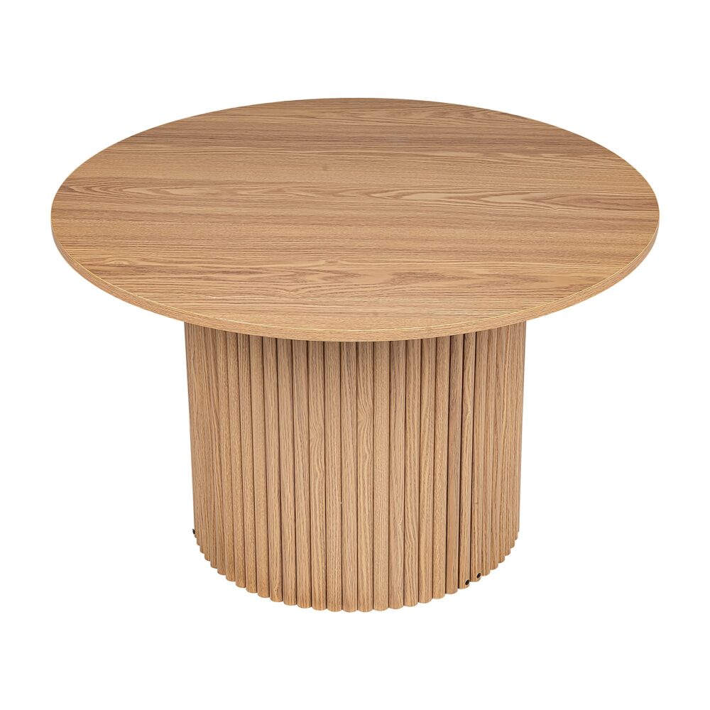 Luxe Ribbed Wooden Coffee Table