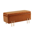 La Bella Brown PU Leather Storage Ottoman