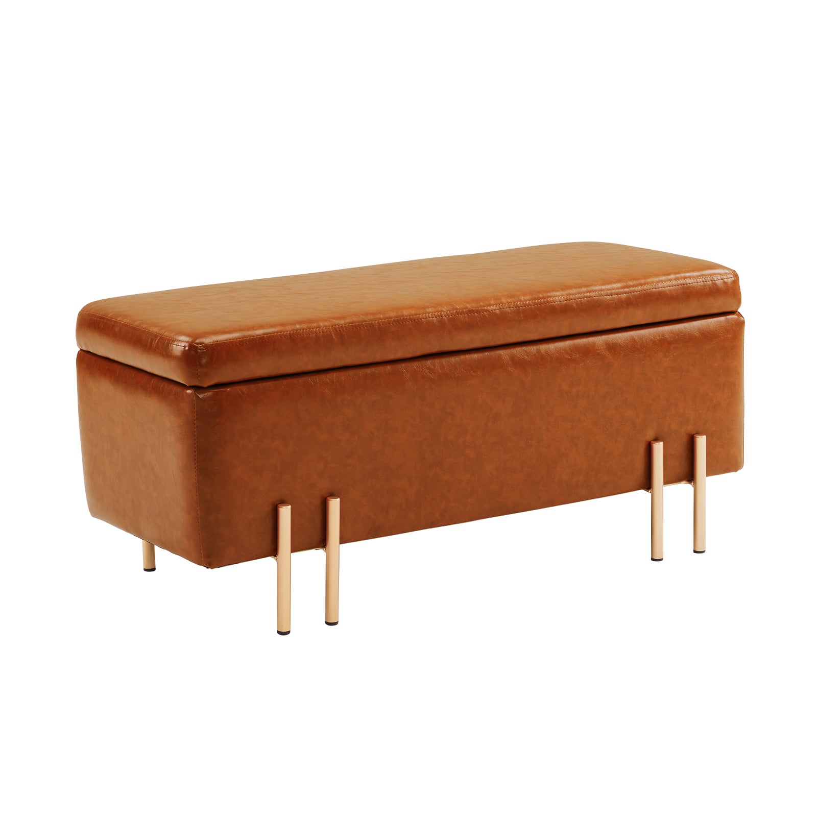 La Bella Brown PU Leather Storage Ottoman