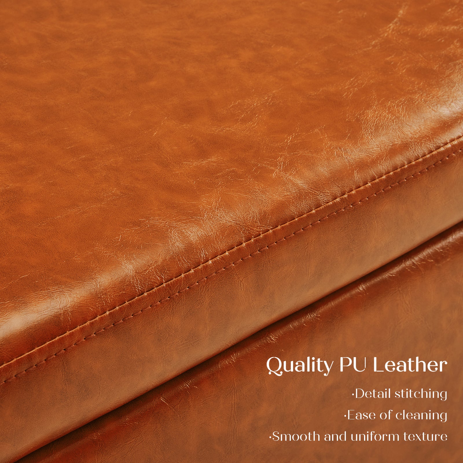 La Bella Brown PU Leather Storage Ottoman