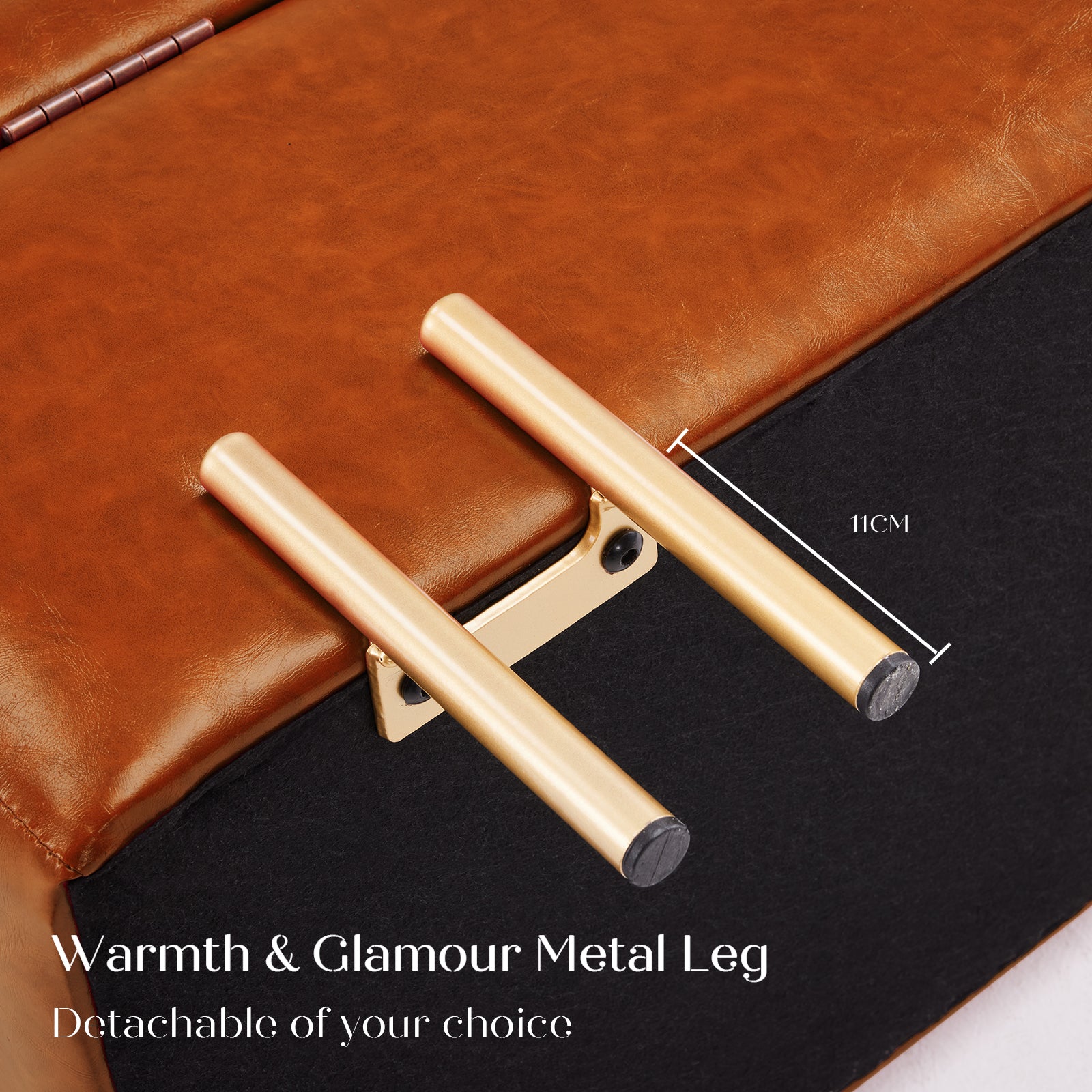 La Bella Brown PU Leather Storage Ottoman