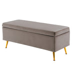 La Bella Grey Velvet Storage Ottoman
