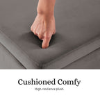 La Bella Grey Velvet Storage Ottoman