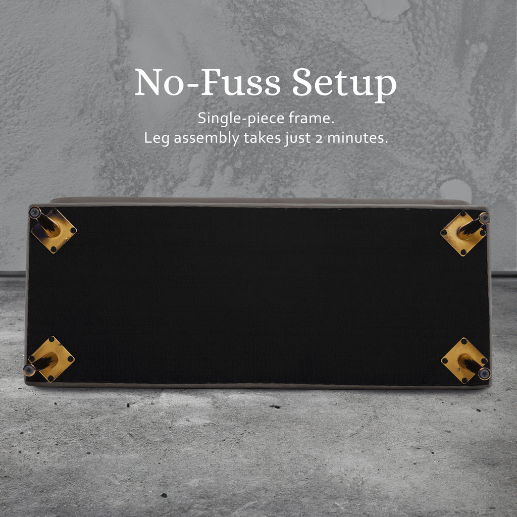 La Bella Grey Velvet Storage Ottoman