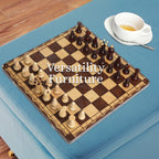 La Bella Ocean Blue Velvet Storage Ottoman