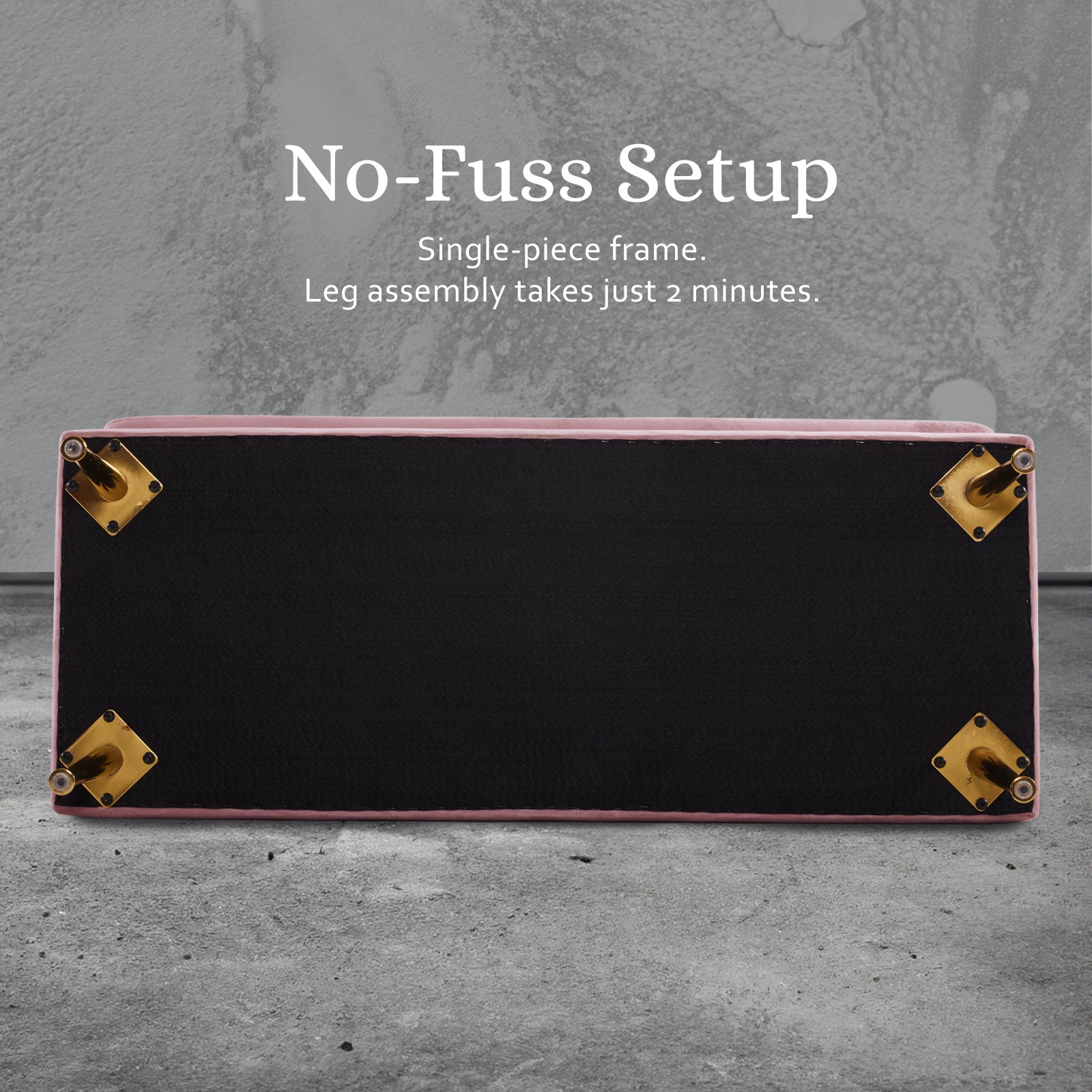 La Bella Pink Velvet Storage Ottoman Bench