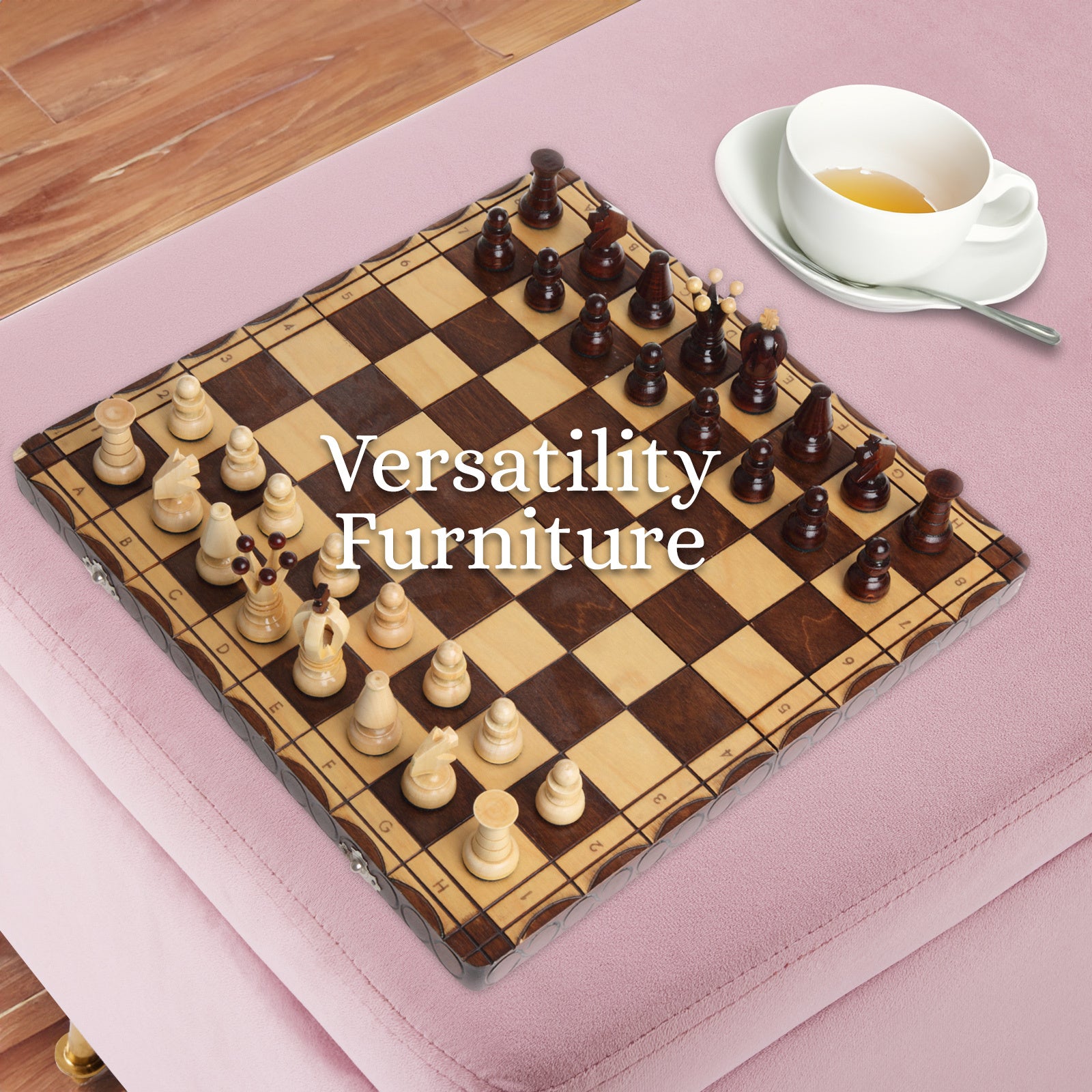 La Bella Pink Velvet Storage Ottoman Bench