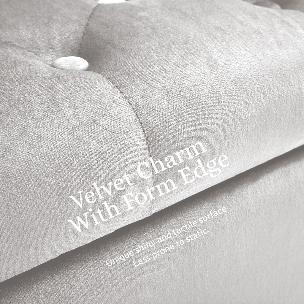 La Bella 132cm Beige Velvet Storage Ottoman