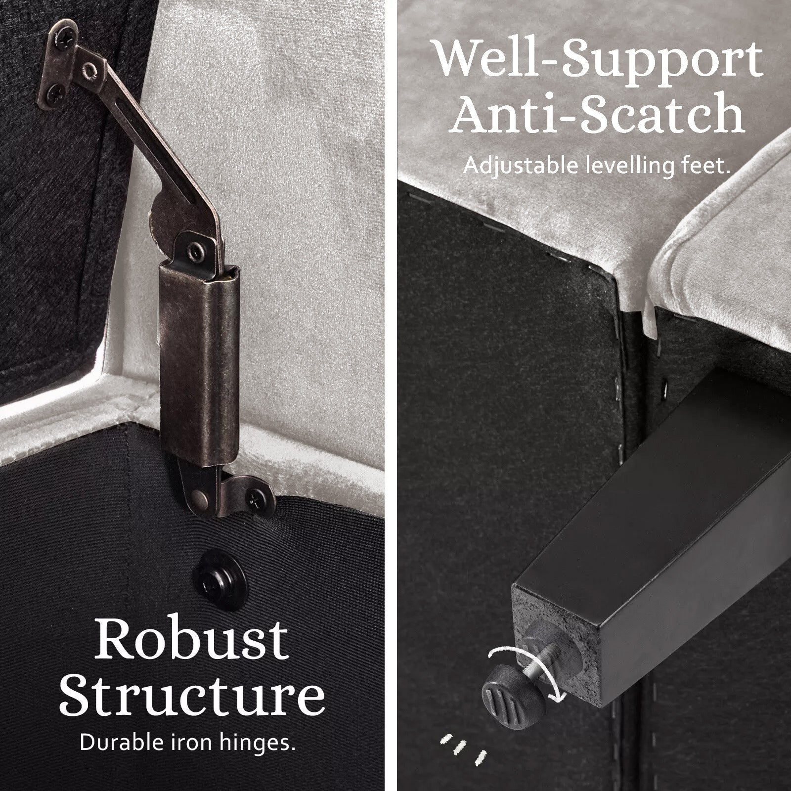 La Bella 132cm Beige Velvet Storage Ottoman