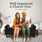 La Bella Black Velvet Storage Ottoman Bench