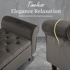 La Bella Grey Velvet Storage Ottoman