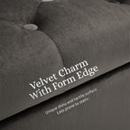 La Bella Grey Velvet Storage Ottoman