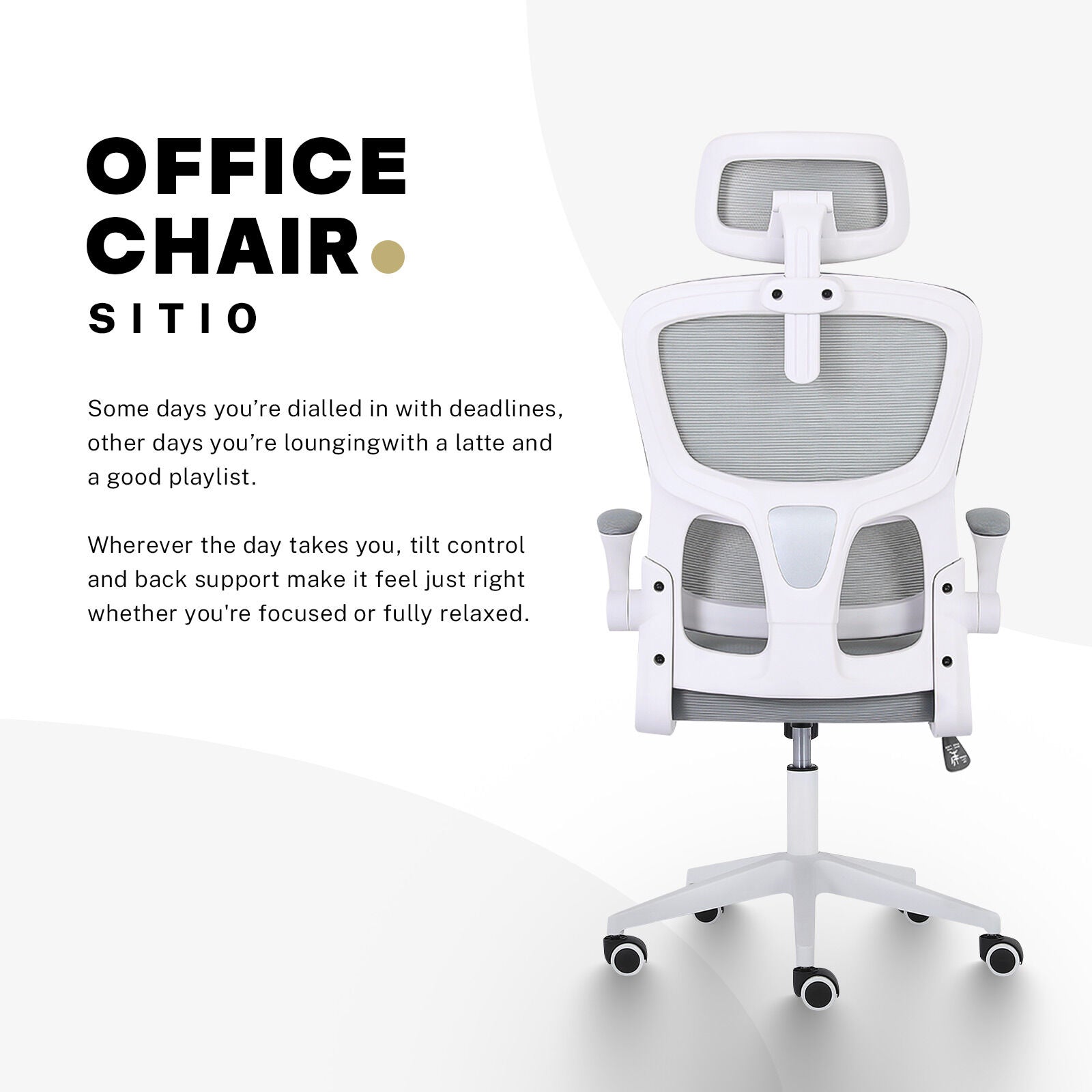 La Bella Grey Ergonomic Office Chair SITIO