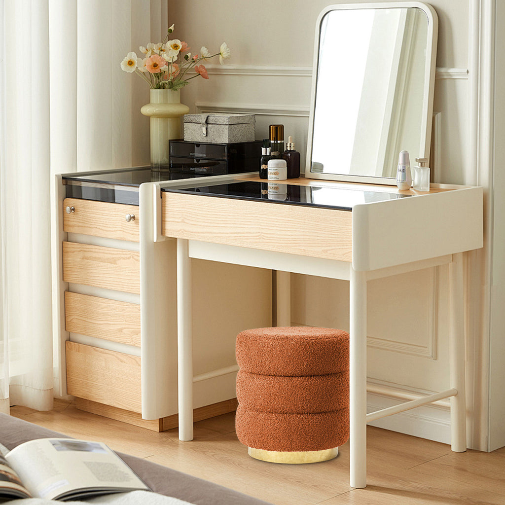 La Bella Orange Stacked Ottoman Stool