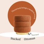 La Bella Orange Stacked Ottoman Stool