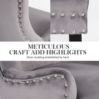 French Provincial Velvet Dining Chair with Studs