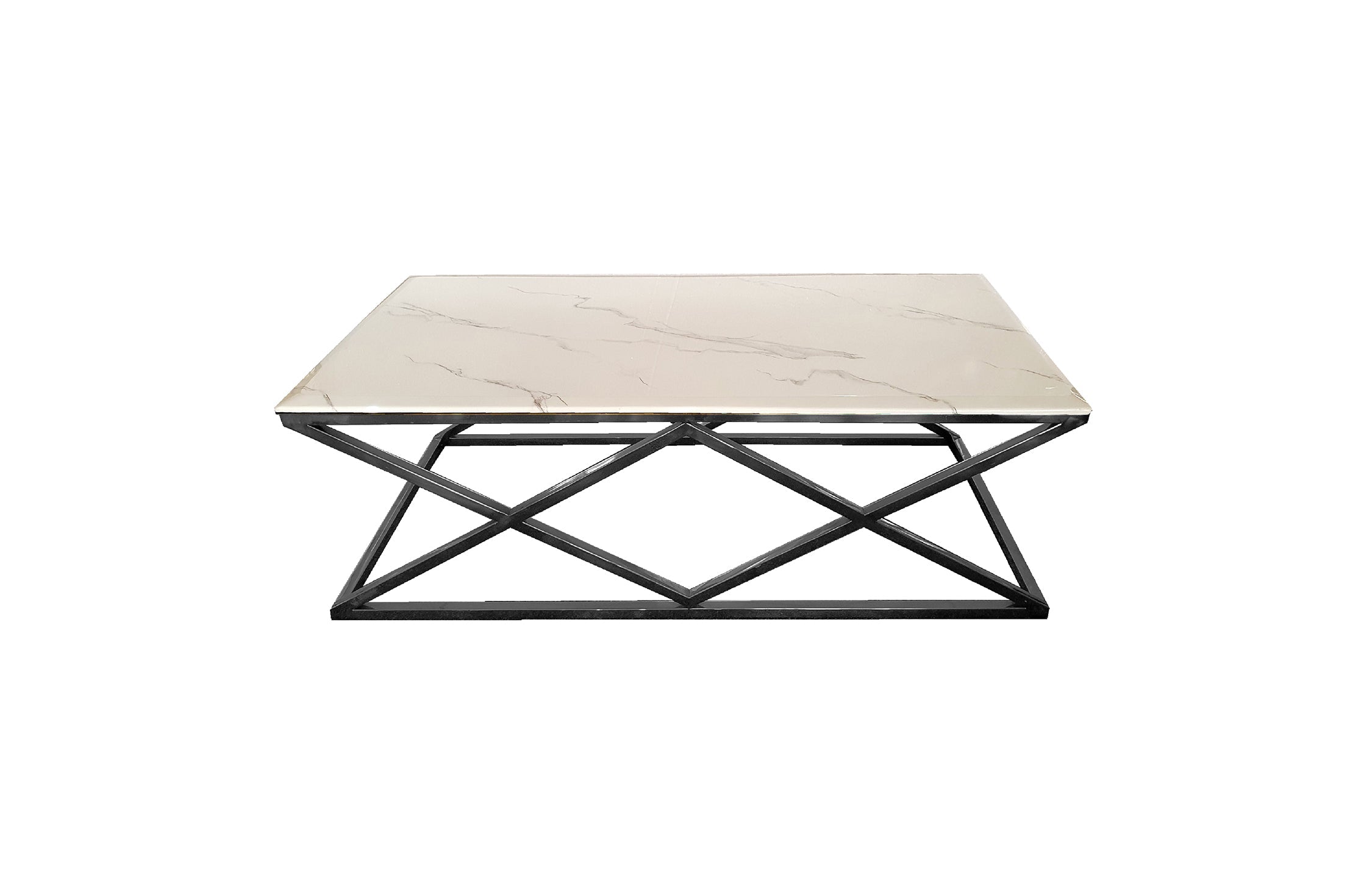 Alsea Modern Coffee Table with Metal Base