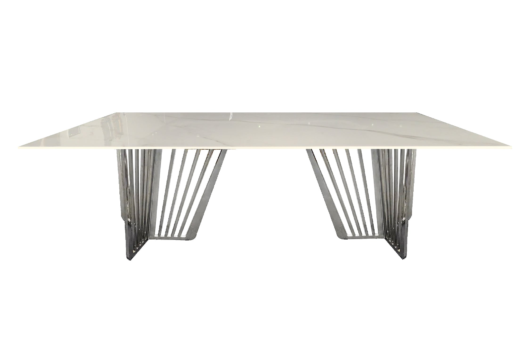Elegant Silver Dining Table - 200cm x 100cm