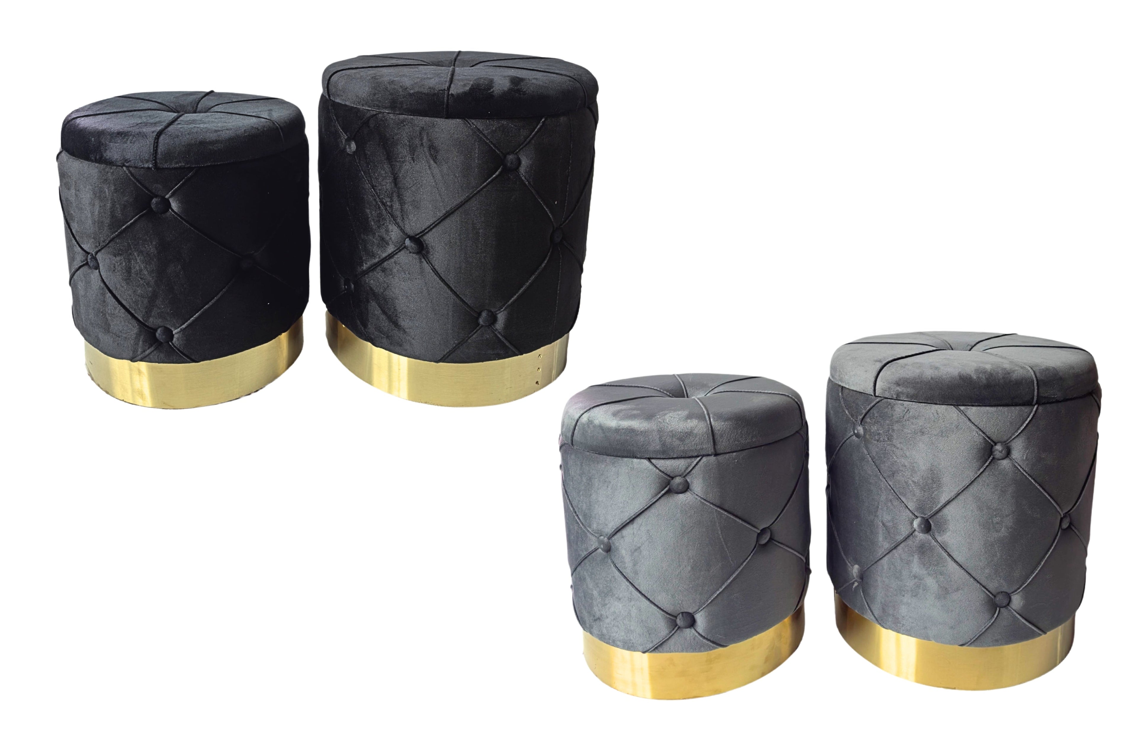 Elegance Meets Function: Amy Storage Foot Stools Set