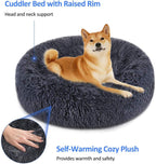 Plush Round Cuddler Pet Bed for Cats and Dogs