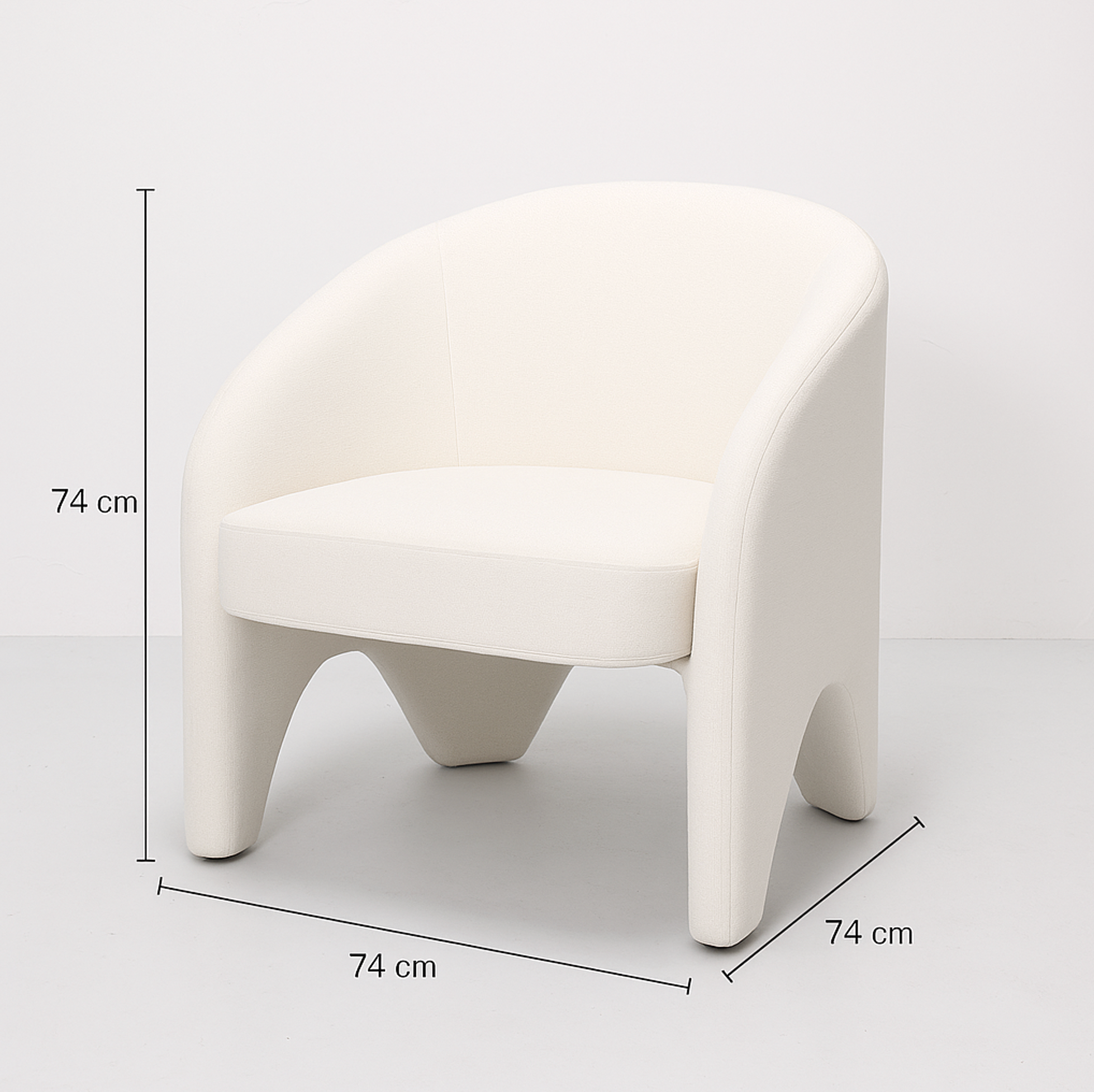 Nova Sculptural Accent Chair by Interior Ave - Elegant Design in Textured White Chenille