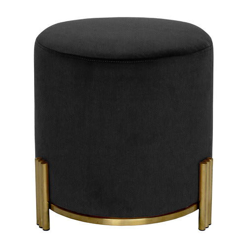 Apollo Velvet Ottoman - Luxe Black Accent
