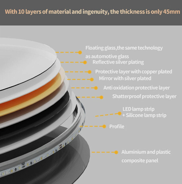 Interior Ave - LED Oval Frameless Salon / Bathroom Wall Mirror - 50 x 80cm