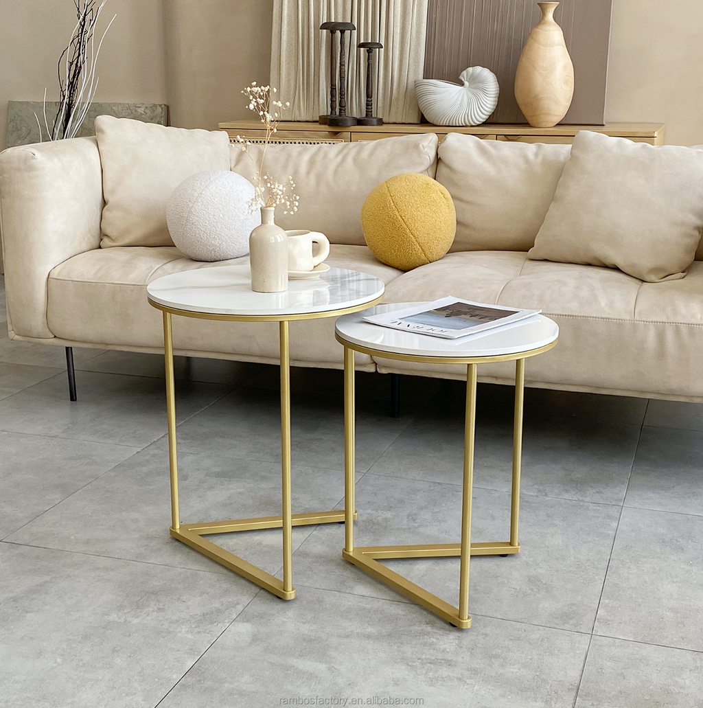 Nala Gold Modern Nested Side Table Set