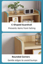 2x bedside table set light wood grain drawers metal slides bedroom furniture