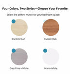 2x bedside table set light wood grain drawers metal slides bedroom furniture