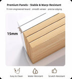 2x bedside table set wood grain drawers curved design bedroom furniture