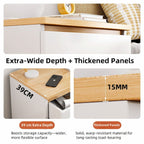 2x bedside table set modern white oak wood drawer minimalist design