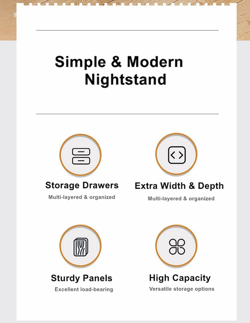 2x bedside table set modern white oak wood drawer minimalist design