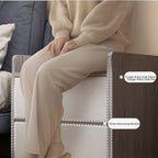 Modern Nightstand Light Gray Wood Grain Safety Tray Storage White Drawer 48cm