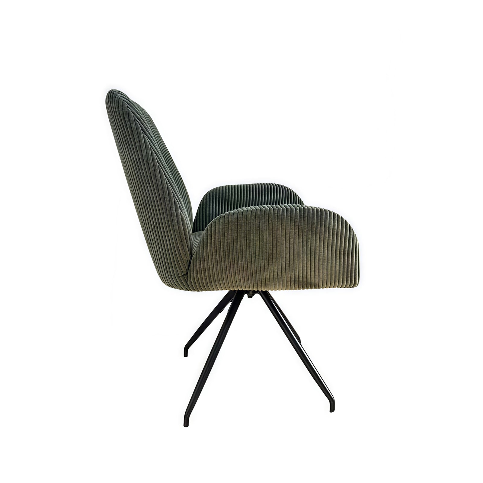 Linen Upholstered Dining Chair with Iron Legs