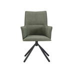 Elegant Green Linen Upholstered Arm Chair