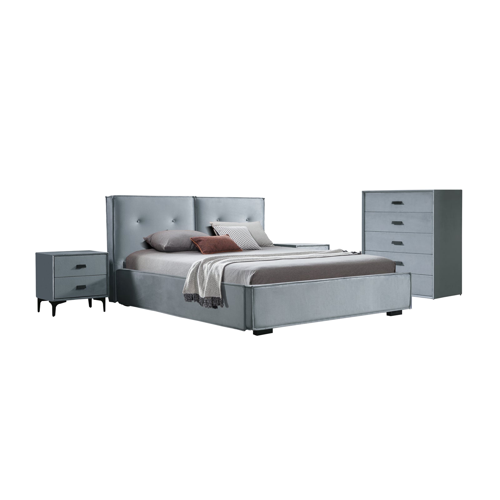 Estella Queen Upholstered Bedroom Suite 4pc