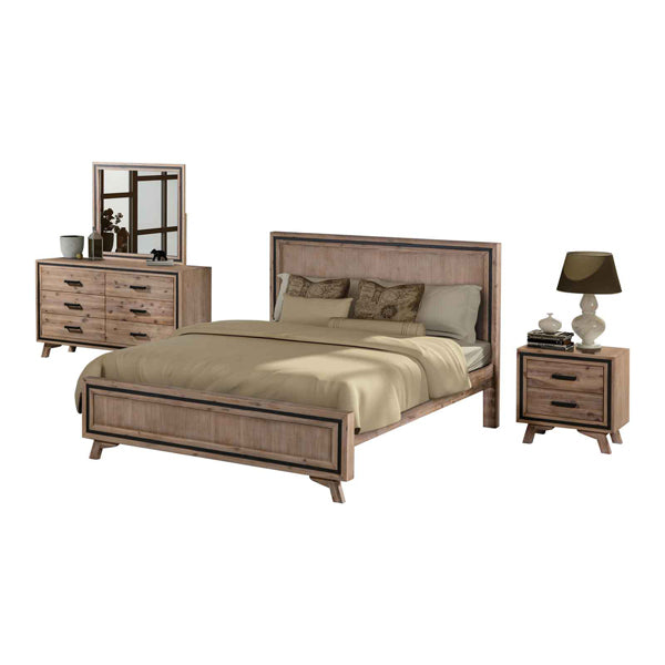 Elegant Acacia Wood King Size Bedroom Suite