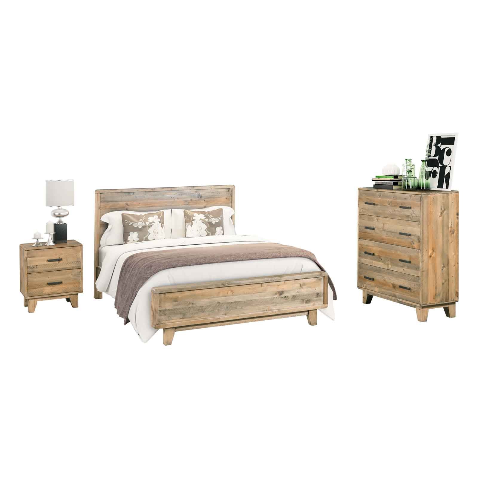 Solid Wood Antique Design 4-Piece Bedroom Suite